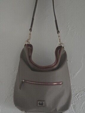 Dooney & Bourke Nylon Shoulder Bag With Leather Strap, Slouchy